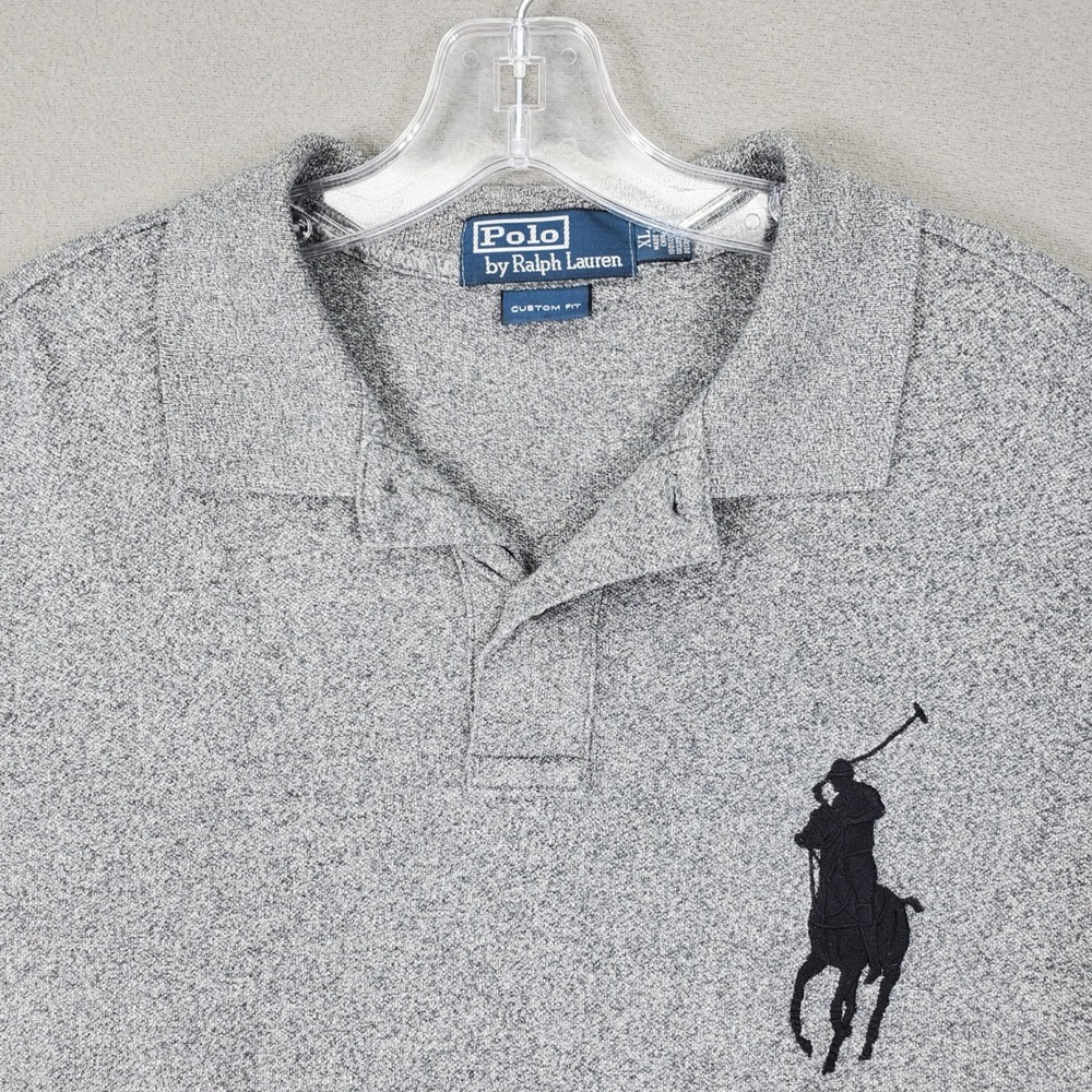 Polo Ralph Lauren Polo Shirt Mens XL Gray Big Pony Custom Fit Short Sleeve #3